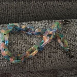 Coach Multicolor Resin Link-Pastel Tie-Dye Acrylic purse Chain strap